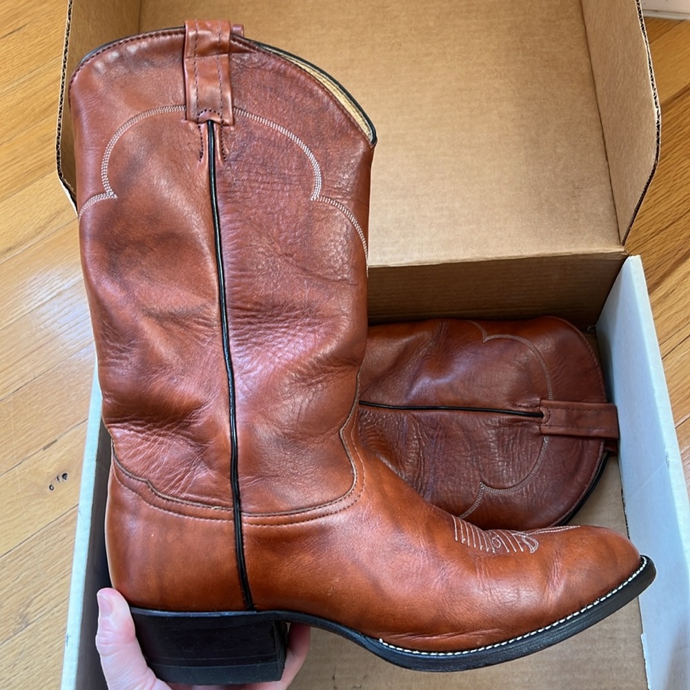 Men’s Dark Brown Marbled Deerlite Justin Boot Co - Picture 5 of 7